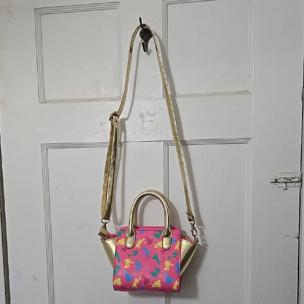 Princess Girls Pink Gold Pastel Crossbody Purse Excellent Condition